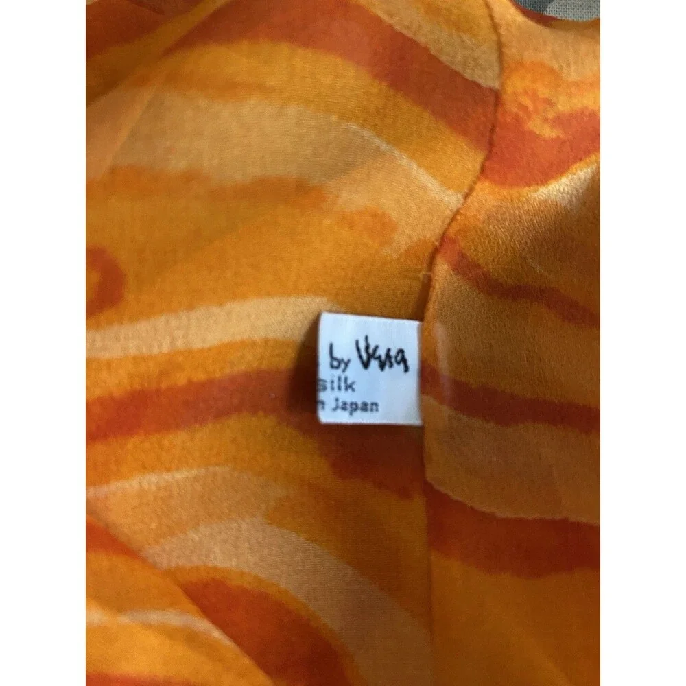 Vintage 60s Vera Neumann Scarf Orange Silk Infinity Circle Mod Psychedelic